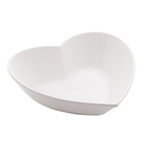 Bowl de Coração Porcelana Branco 17cm Lyor - Pronta Entrega - Loja Big