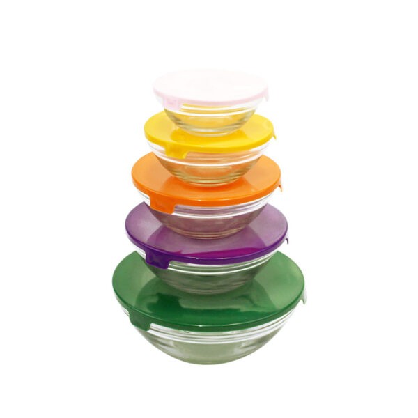 373622 Jogo de Potes de Vidro Conjunto com 5 Peças Coloridas Bon Gourmet