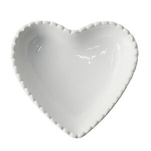 Prato coração de porcelana 10cm