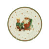 Prato Sobremesa Natalino Papai Noel de Cerâmica Alleanza 20cm