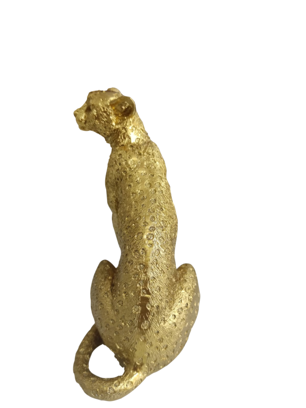 Escultura Leopardo Dourado